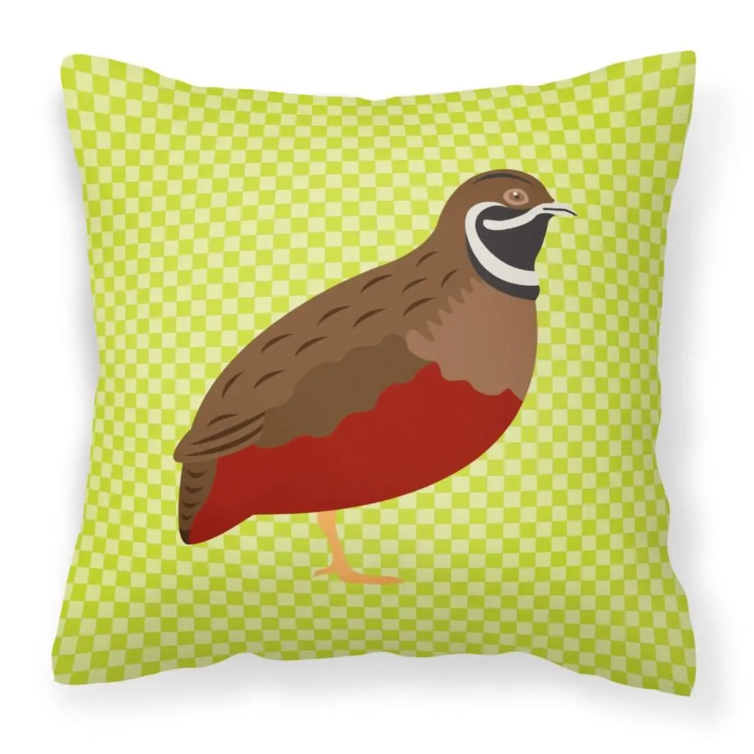 Chinese Painted or King Quail Green Fabric Decorative Pillow BB7782PW1818