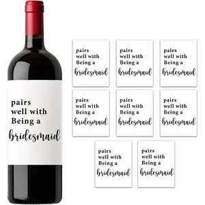 Bridesmaid Proposal Gifts - 8 count Bridal Shower Gifts, Will You Be My Bridesmaid  Bottle Stickers