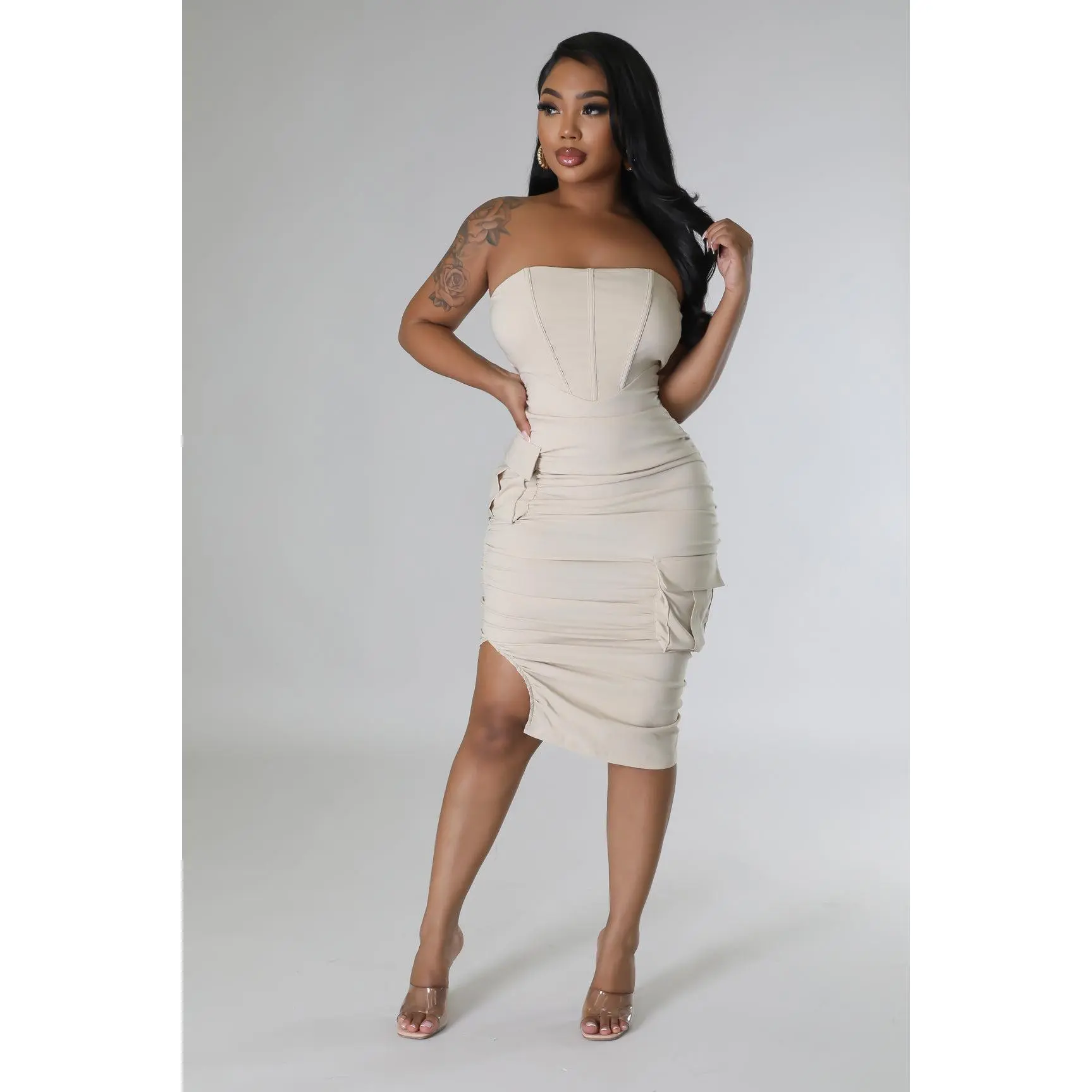 Corset Stretch Tube Cargo Dress