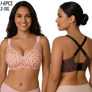 1/2/3/4/5/6PCS Women Jelly Bras Wirefree Full Coverage No Underwire Everyday Bras Comfortable Wireless Padded Tshirt Bra