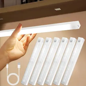 USB Rechargeable Motion Sensor LED Under Cabinet Light, Wireless LED Night Light, Magnetic Attachment for Easy Installation, Versatile Lighting for Wardrobes, Cabinets
