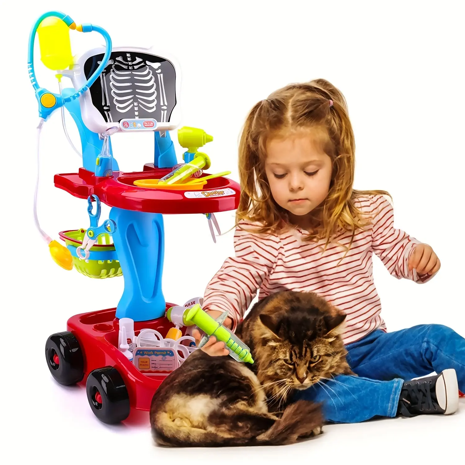Doctor Kits for Kids with Stethoscope Doctor Trolley Toy Pretend Medical Play Doctor for Toddler Girl Boy Birthday Gifts 23pcs