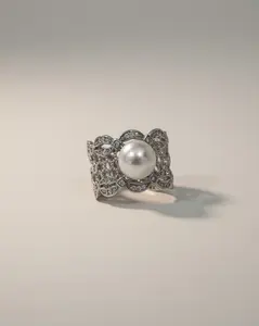 Victorian Band Adjustable Ring Freshwater Pearl