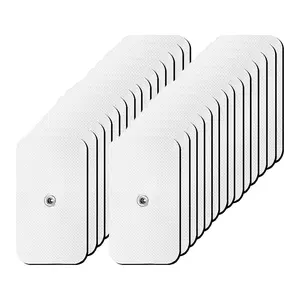 5x9cm TENS EMS Electrode Pads Replacement for Pulse Electric Digital Therapy Massage Machine Non-woven Conductive Gel Pad Slimming Muscle Stimulation Patches Massager Accessories Reusable Physiotherapy Patch 3.5mm Sanp