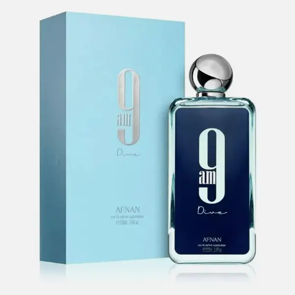 Afnan 9am Dive Eau De Parfum (EDP) for Men, 3.4oz(100ml) Single Item - Long Lasting Fragrance, Fresh Daily Wear Men's Colognes, Sensory, Masculine, Elevated
