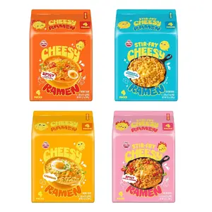 OTTOGI OTOKI Cheesy Ramen Korean Instant Noodles 4 flavors to choose 4 Packs in Cheddar Flavor , Cheddar & Mascarpone Flavor, Spicy Chili & Cheddar Flavor, Spicy Cheddar & Mascarpone Flavor  Creamy & Savory Stir-Fry Ramen