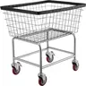 VEVOR Wire Laundry Cart - 2.5-Bushel Laundry Basket with 4" Swivel Lockable Wheels, Durable Q235 Steel Heavy-Duty Structure Utility Cart, Chrome Finish, Removable Rubber-Edged Basket for Home Storage, Clothes Organizing,toolupgrade