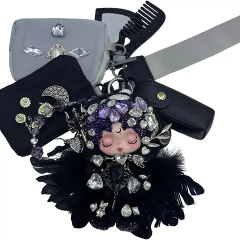 Handmade Wrislet Wallet With Diamond Plush Doll with Cream Glue, Doll DIY – Kosbling Handmade Blind Bag