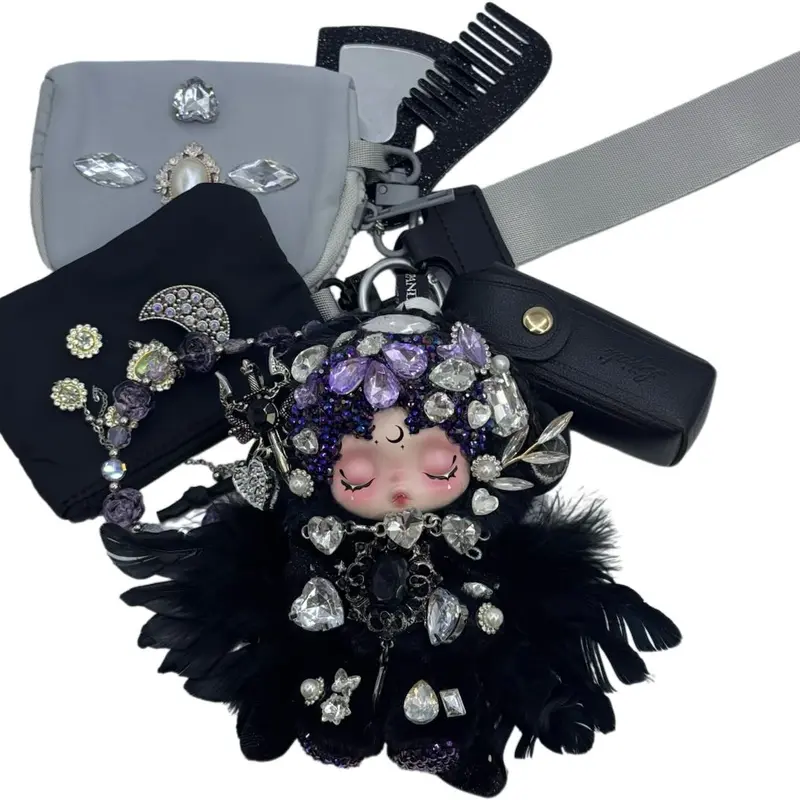 Handmade Wrislet Wallet With Diamond Plush Doll with Cream Glue, Doll DIY – Kosbling Handmade Blind Bag