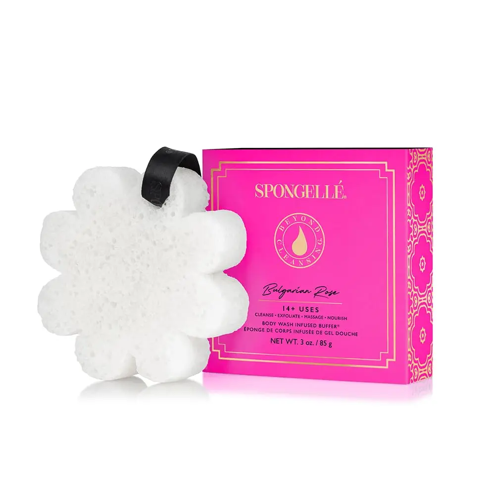 Spongellé Bulgarian Rose Flower Body Buffer, Boxed Gift, 14+ Uses