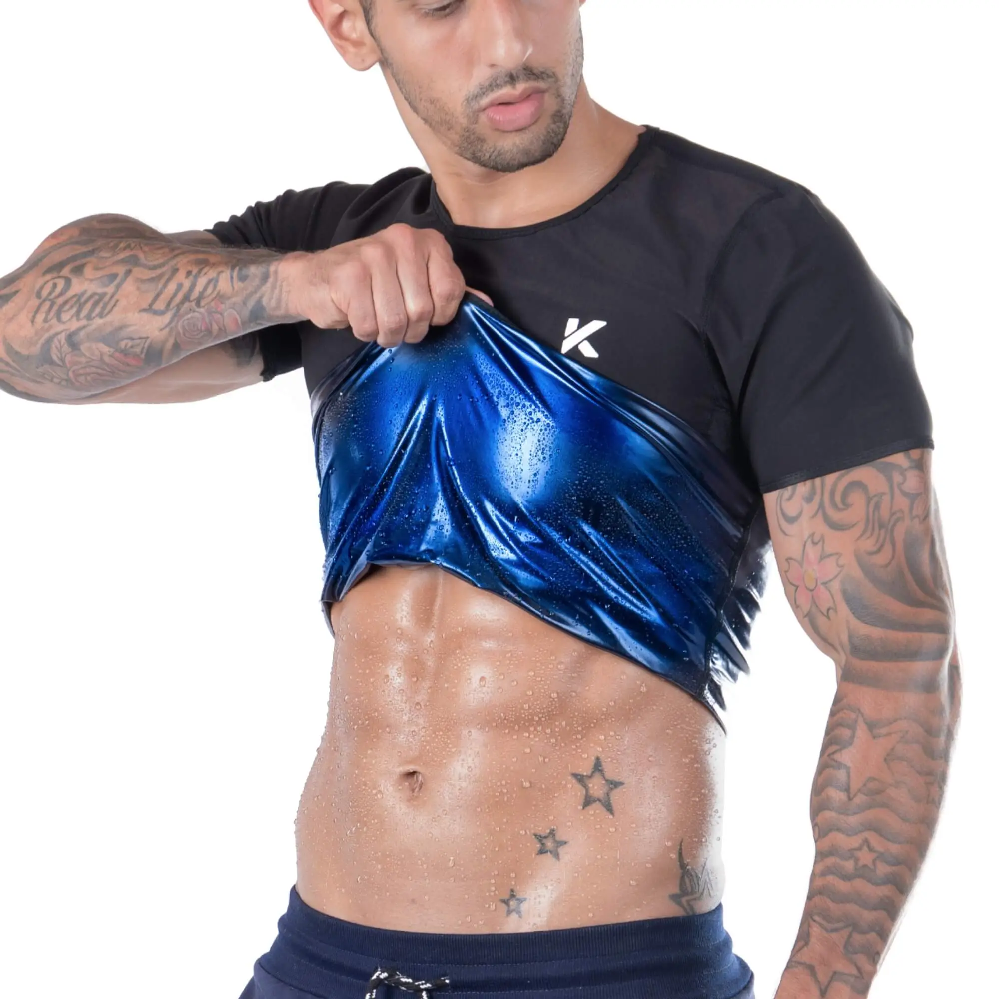 Kewlioo Men's Heat Trapping Sauna T-Shirt for Gym, Exercise