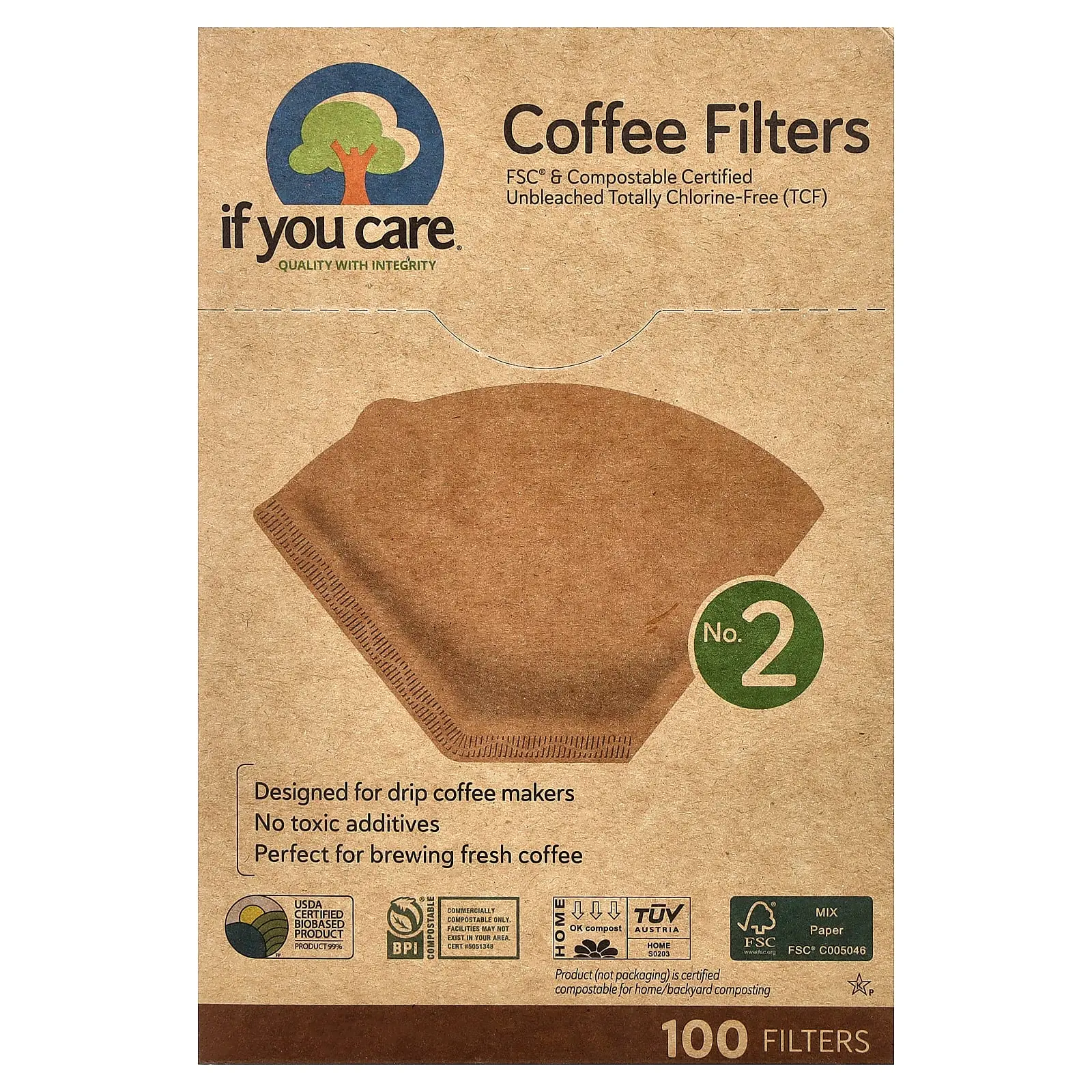 If You Care Coffee Filters, No. 2 , 100 Filters If You Care Coffee Filters, No. 2 , 100 Filters