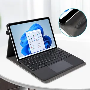 Magnetic Case for Microsoft Surface Pro 9 8 7 6 5 4, Surface Go 2 3, Full Body Protective Cover with Acrylic Back, Compatible with Original Type Cover Keyboard, Shockproof Folio Stand Case