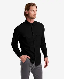 Slim-Fit Organic Stretch Denim Two Pocket Shirt