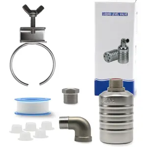 HXH 1 Pack NPT Float Valve Kit, 1/2" to 3/4'' Auto Shut off Float Valve, 304 Stainless Fully shut off valve for Pool, Livestock Troughs.