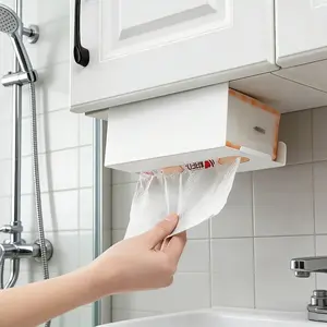 Multi-Functional Under Cabinet Tissue & Paper Towel Holder –  for Kitchen, Desk, or Bathroom