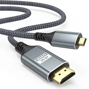 4K  HDMI to HDMI  6FT, High Speed HDMI to  HDMI  Adapter Nylon Braided 4K@60Hz, 2K@165Hz, HDR, ARC,  for Raspberry Pi 5/4, Camera, Laptop, Video Capture Card