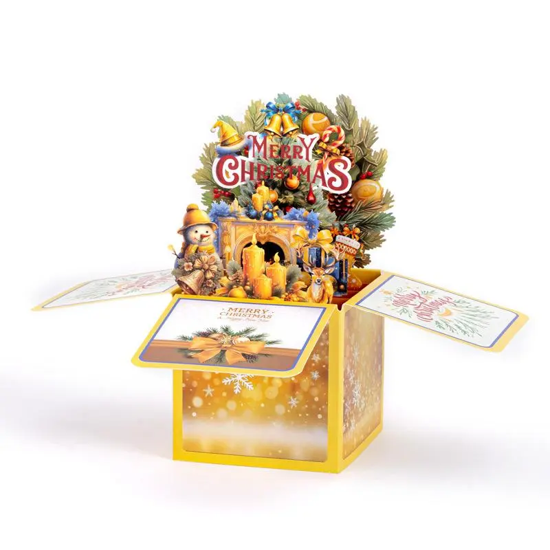 Best-selling Christmas holiday handwritten 3D paper cutout box—creative holiday gift