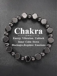 Natural Obsidian Agate Bracelet, Root Chakra Protection Stone, Men's Energy Jewelry, Boost Confidence & Stability Gift