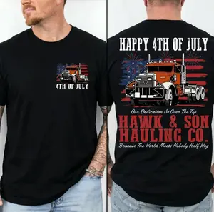 Happy 4th of July Over The Top Trucker Shirt, Hawk and Son shirt, Vintage Arm Wrestling Movie Tshirt, Classic 80s, Truck Driver