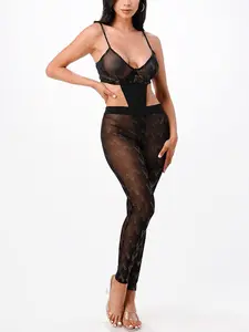 SHIMMER SHEER MESH BODYSUIT AND LEGGINGS SET