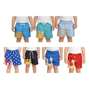 Ice cream drip kids boys summer shorts with pockets functional drawstring
