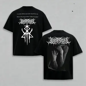 [Baby Gang] Limited Lorna Shore Pain Remains Dancing Like Flames Musical Graphic Menswear T-shirt, Unisex Oversize Round Neck Cotton Heavy Metal Tee, Aesthetic Casual Gothic Punk Vintage 90s Streetwear Gift For Rock Lovers