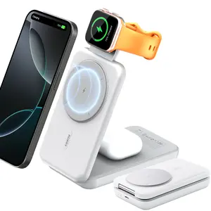 RORRY 3-in-1 Portable Charger, 10000mAh Foldable Power Bank for MagSafe, Travel Charging Station for iPhone 16/15/14/13/12, Apple Watch 10/9/8/7/6/5/Ultra Wearable Folding  TikTokShopBacktoSchool