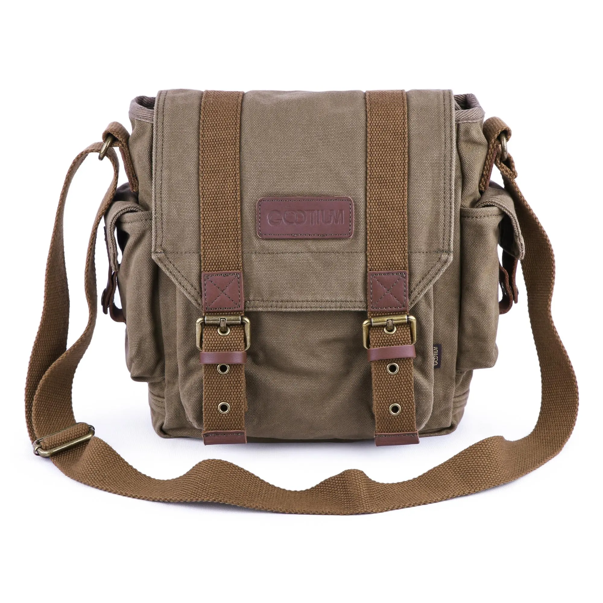 GOOTIUM Men's Retro Plain Crossbody Sling Bag - Minimalist, Lightweight Everyday Bag with Adjustable Strap, Vintage Shoulder Satchel for Daily Use, Everyday Bags Leather Bags