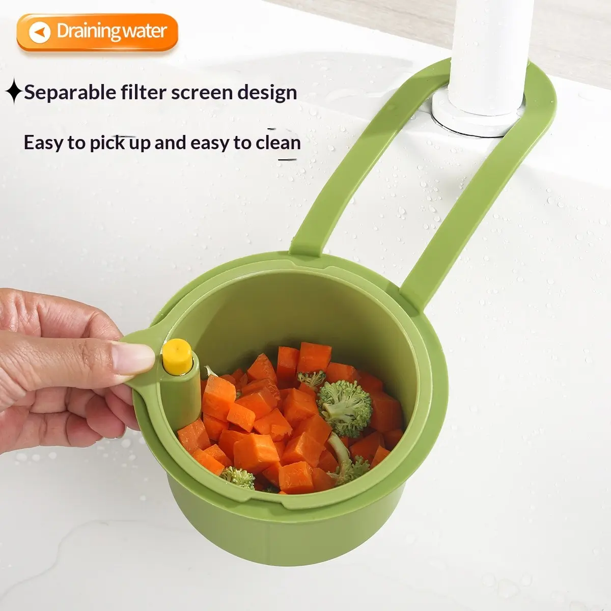 Wall-Mounted Sink Strainer, Food Waste Filter Net, Kitchen Sink Separator, Efficient Drainage Solution, Easy Installation