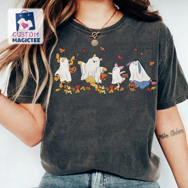 Retro Pooh Ghost Halloween T-shirt, Spooky Season Tee