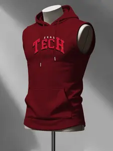 Men's Fashion Hooded Vest, Texas Tech University Team Print, American Campus Sports Style, Sleeveless Shirt Gift, All Seasons