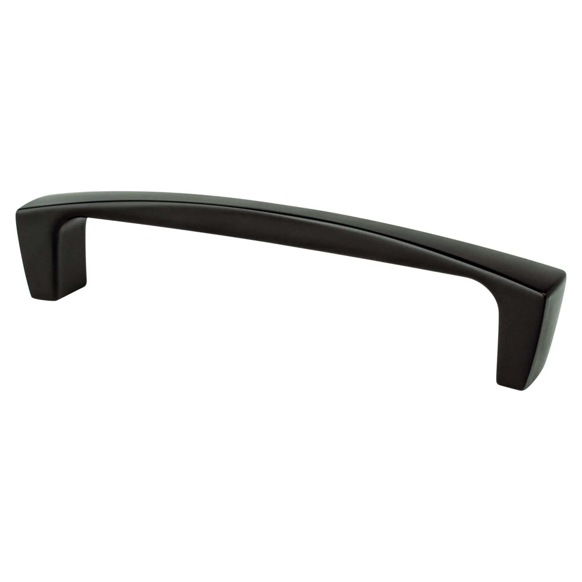 Berenson 2137-1055-P Aspire Zinc Metal Door Handle Pull - 128 mm, 5 7/16 in, 1 1/4 in, Matte Black, Transitional Look, Curves & Straight Lines, for Bath Use