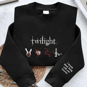 Embroidered Twilight Sweatshirt, Twilight Fans Homage Hoodie, Gift For Book Lover Twilight Saga Comic Retro, Vampires Wolves Romance shirt