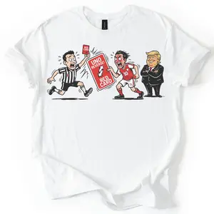 Funny Reverse Red Card Political Soccer Parody Comfort Color Tee Pure Cotton Fabric Casual Short Sleeve Soft-Washed T-Shirt Trendy Tops for Women Men