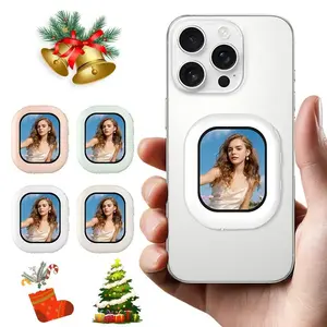2.01-inch Wireless Magnetic Selfie Camera Monitor, Wireless Portable External Display with Magnetic Base, Supporting 2.4G WiFi and Bluetooth 5.0, Compatible with iPhones iOS 9.0+/Android 2.0+/HarmonyOS 3.0+ Smartphones, Ideal for Live Streaming, Smartphon