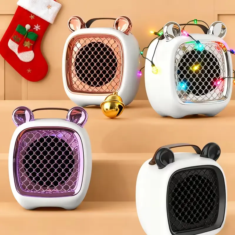 Silent 500W Mini Ceramic Electric Space Heater with Thermostat, Portable Fast-Heating Fan for Bedroom, Office (Below 5 sq m Small Spaces), Ideal Christmas Gift