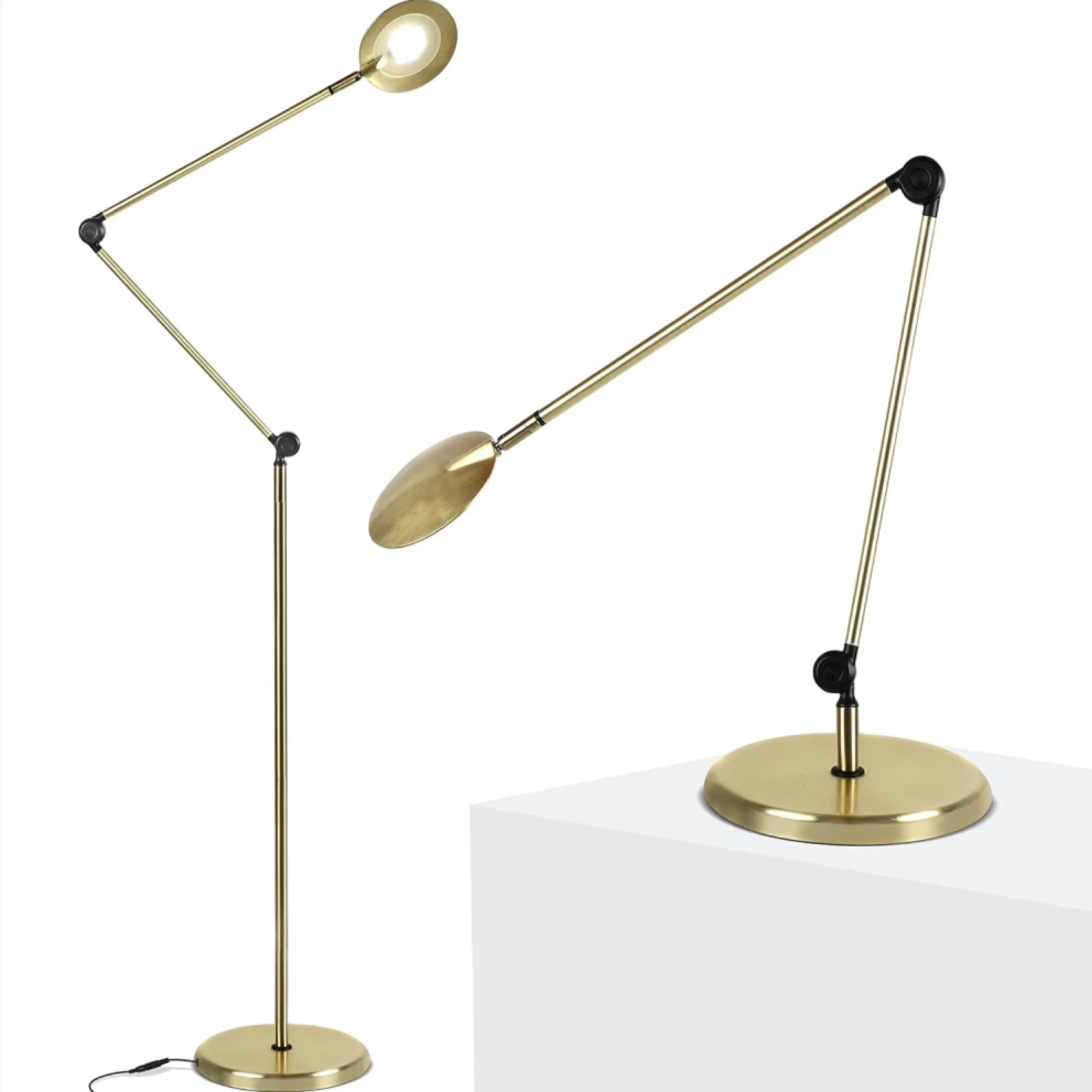 Brightech Sage 2-in-1 Read & Craft Floor and Table Lamp - Adjustable Lighting, 31" Stand Detach, 3 Color Modes, Dimmable, 360° Aim Beam, Adjustable Pole, DC Power Supply, Corded Built-In LED for Reading, Crafting
