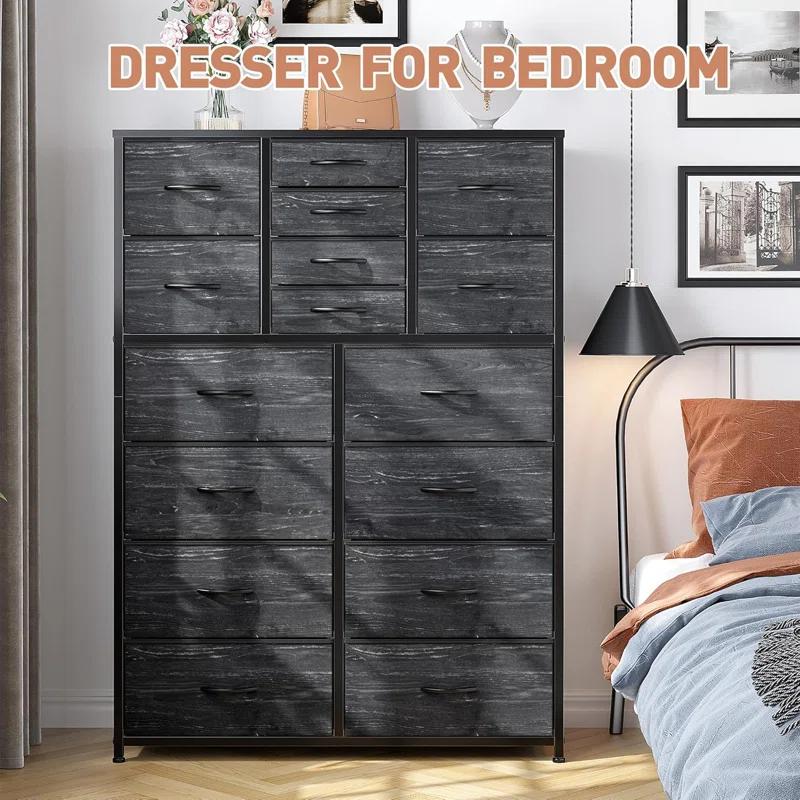 Raybee Furniture Tall Dresser for Bedroom with 16 Drawer, Fabric Bedroom Dressers & Chests of Drawers, Storage Dresser for Bedroom with Deep Drawers, Stylish Home Organizer for Closet, Entryway, Bedroom, Hallway
