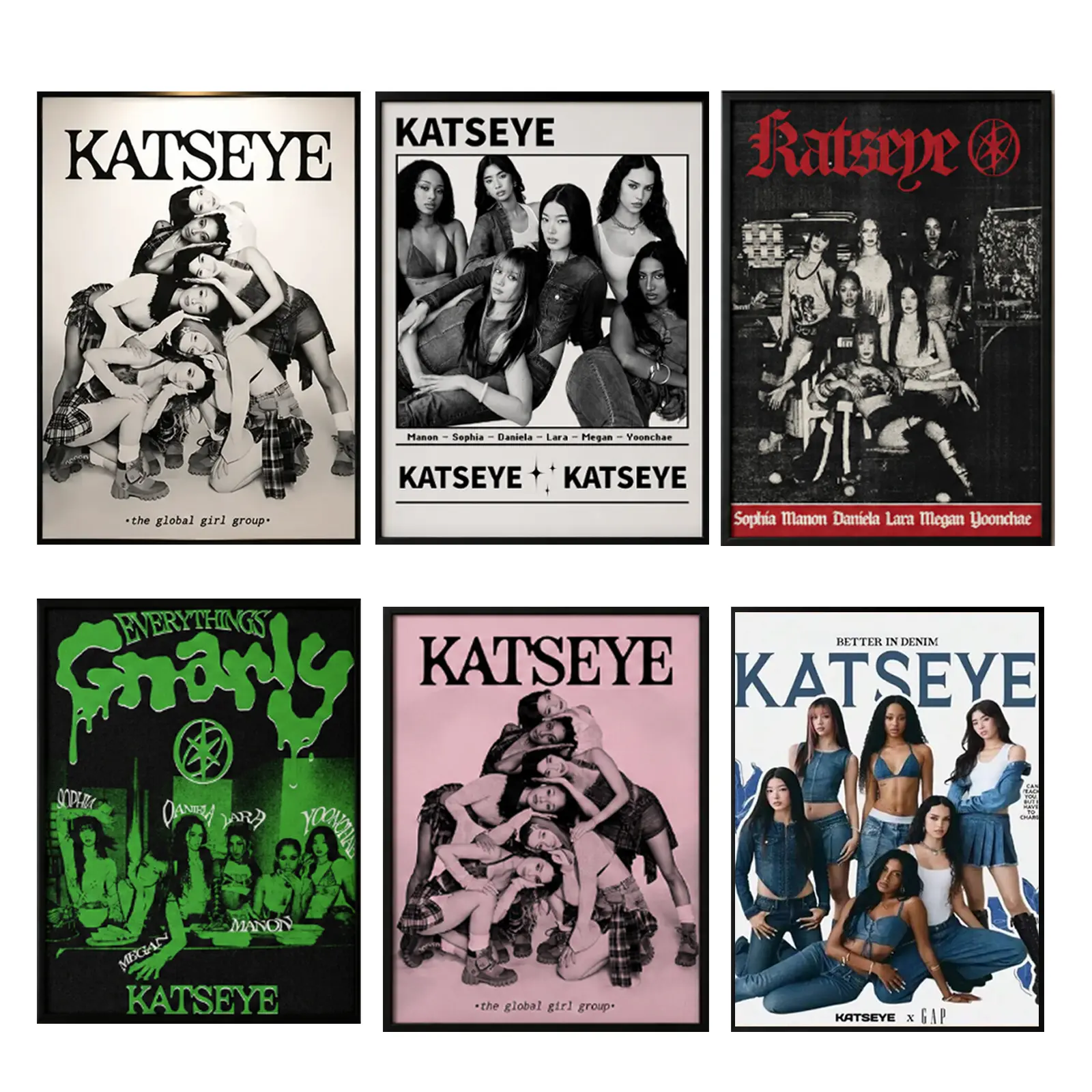K-Pop Katseye Girly Poster  Premium Wall Art Poster Unframed HD Print Home Office Decor Unique Trendy Gift