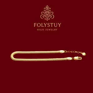 [4mm by 8.66 inches Snake Bone Bracelet]【FOLYSTUY(W171)】Elegant Snake Bone Bracelet - Exquisite Delicate Ornament for Any Occasion-Bamboo