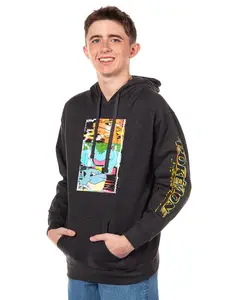 Pokemon Men's Distortion Box Charizard Venusaur Blastoise Hooded Sweatshirt Pullover Hoodie