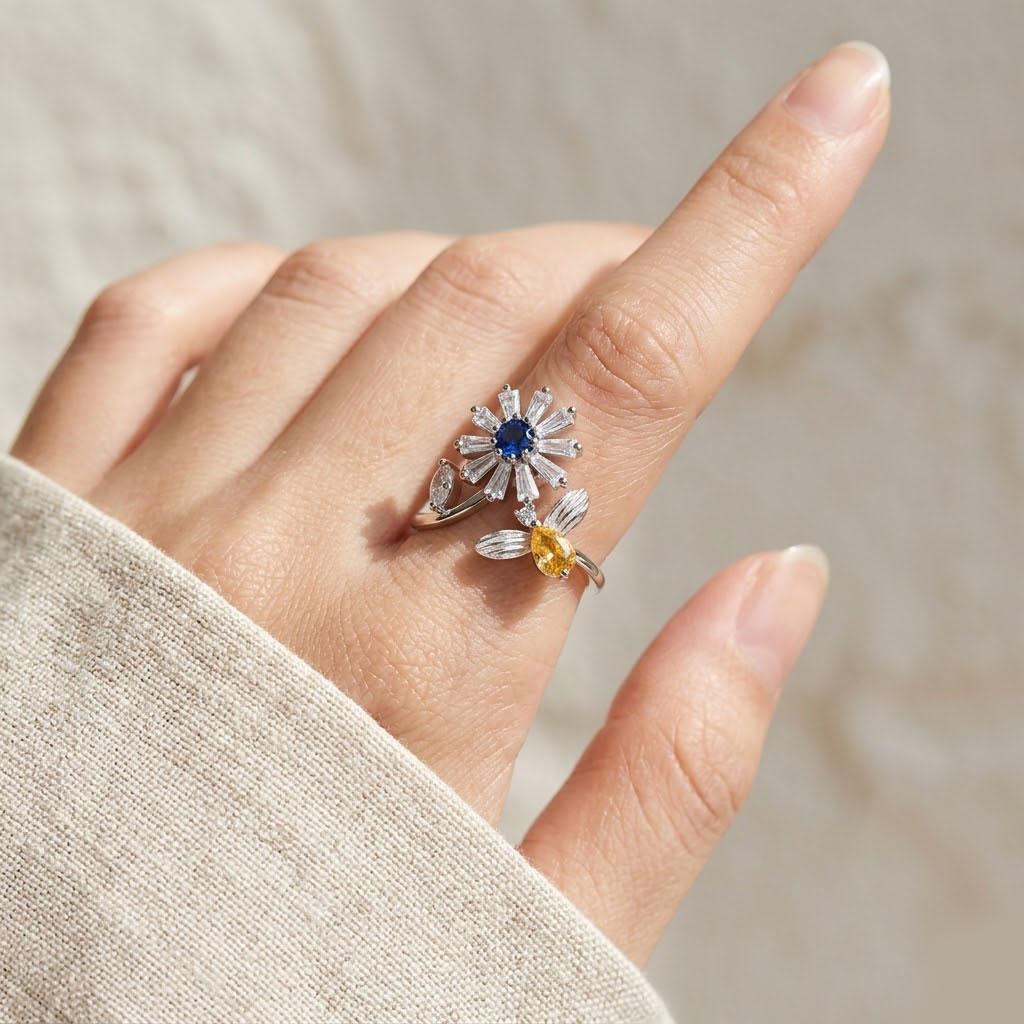 Stress Relieving Spinning Rotatable Rings , Cubic Zircon Stackable Ring,Stress Relief Meditation Jewelry Gift Stress Relieving Spinning Rotatable Rings , Cubic Zircon Stackable Ring,Stress Relief Meditation Jewelry Gift