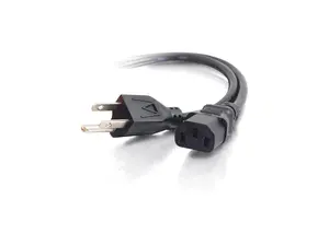 C2G 03129 18 AWG Universal Power Cord - NEMA 5-15P to IEC320C13, TAA Compliant, Black (3 Feet, 0.91 Meters)