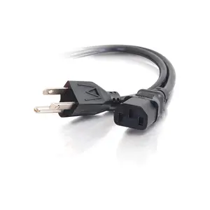 C2G 03129 18 AWG Universal Power Cord - NEMA 5-15P to IEC320C13, TAA Compliant, Black (3 Feet, 0.91 Meters)