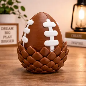 American Football Dragon Egg Display Figurine with 2 Mini Dragons Inside – Fantasy Desk & Shelf Decor for Teens & Adults – Unique Gift for Birthdays, Christmas & Special Occasions