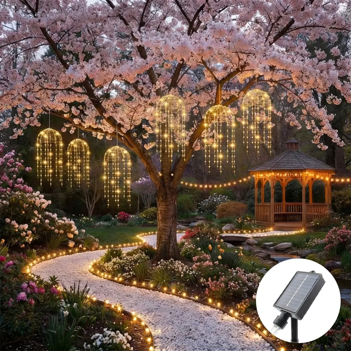 256 LED Solar String Lights, 8 Modes, Ip65 Waterproof, Outdoor Decor for Garden, Patio, Party, Camping, Mother's Day Gift, Ambient Led Lighting, Solar Strip Lights, Decorative Led Light