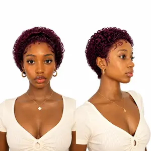 Short Curly Pixie Cut Lace Wig for Women | Human Hair Ombre Blonde | Tangle-Free, Durable, Natural Look | Stylish Short Hair Wig #SummerVibes