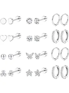 Hypoallergenic Surgical Steel Earrings for Sensitive Ears, 14k Flat Back Earrings for Women Men, Small Stainless Steel Flatback Studs Set for Multiple Piercing, Minimalist Look, Hypoallergenic Material, Gender Neutral