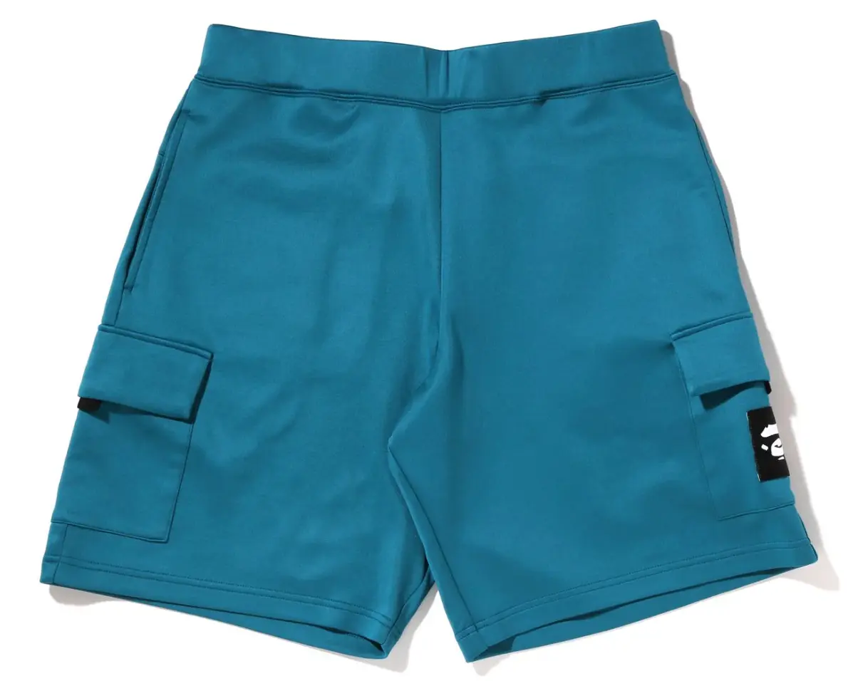 Bape Wide Fit Double Knit Blue Cargo Shorts Size Large